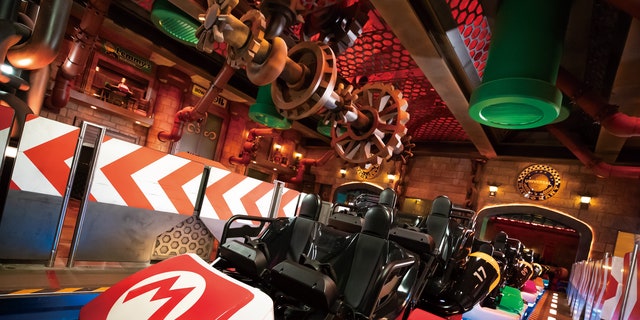 You can ride the iconic Mario Kart courses with the interactive roller coaster. 
