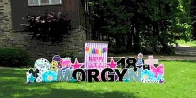 "When I had ordered the birthday sign, we agreed to only get black letters," the birthday girl's mom told Fox News. "When I got home, it wasn't just black letters." (Morgyn Shelton)