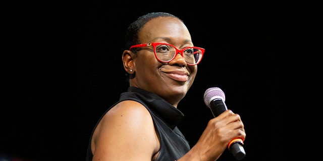 Former Ohio state Sen. Nina Turner speaks at a rally for Bernie Sanders in 2019. (Photo by David McNew/Getty Images)