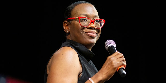 Former Ohio State Senator Nina Turner speaks at a rally for Bernie Sanders in 2019. (Photo by David McNew/Getty Images)
