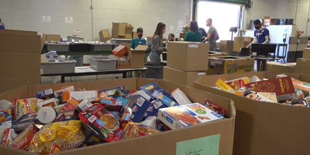 United Food Bank in Mesa, Arizona distributes food boxes for the community every Friday. Typically their Christmas pick up is around 600 families but this year that number grew to 2,500 (Stephanie Bennett/Fox News).