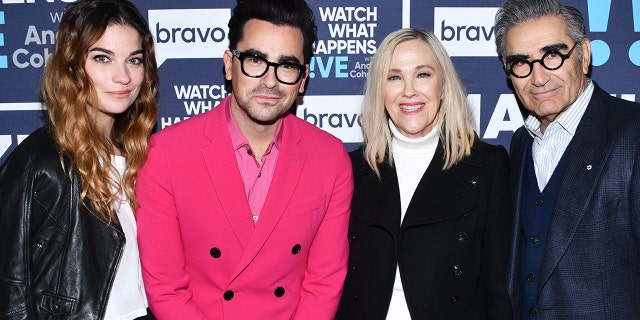 "Schitt's Creek" cast left to right: Annie Murphy, Daniel Levy, Catherine O'Hara and Eugene Levy (Charles Sykes/Bravo/NBCU Photo Bank via Getty Images)