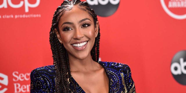 'Bachelorette' Tayshia Adams accepted a marriage proposal from Zac Clark, a 36-year-old addiction specialist from New Jersey. (ABC via Getty Images)
