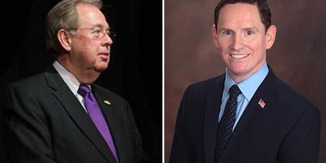 Tarrant County Judge Glen Whitley, 왼쪽, and Dallas County Judge Clay Jenkins.