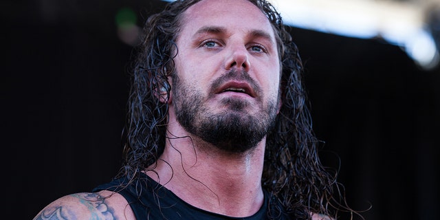 As I Lay Dying singer Tim Lambesis was hospitalized Wednesday after he burned 25% of his body while trying to set a bon fire. (Photo by Chelsea Lauren/Getty Images)