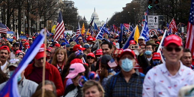 People gather on Pennsylvania Avenue for the "Stop the Steal" rally in support of U.S. President Donald Trump, in Washington, U.S., December 12, 2020. (Reuters)