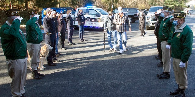 The local VFW Post 764 and Peters Twp Police, Fire Department and Medics did a salute in honor of Andrew's birthday.