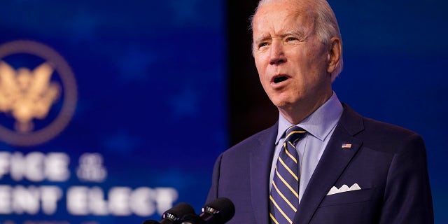 President-elect Joe Biden speaks at The Queen theater, Monday, Dec. 28, 2020, in Wilmington, Del. Biden in 2017 gaveled down several Democratic House members lodging objections to then-President-elect Trump's electoral votes. (AP Photo/Andrew Harnik)