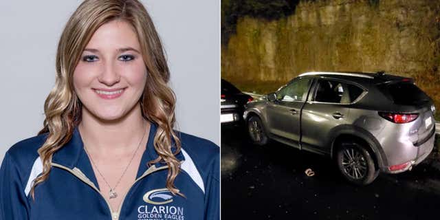 Caitlyn Marie Kaufman, 26, worked as an ICU nurse at a Nashville hospital. This image shows her SUV after she was shot on Dec. 3 along I-440. (Clarion University/Metro Nashville Police Department)