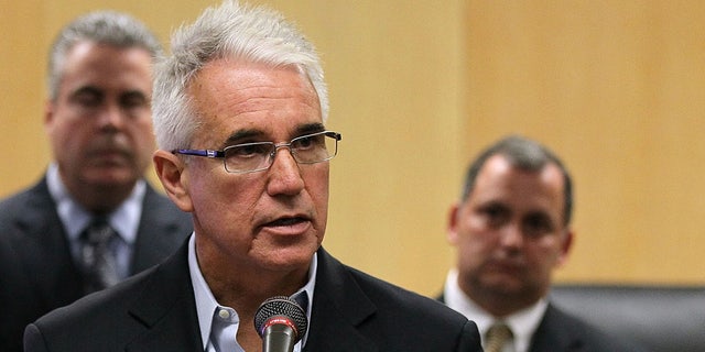 Former San Francisco Police Chief George Gascon speaks during a news conference at the San Francisco Hall of Justice May 5, 2010 in San Francisco, California.(Photo by Justin Sullivan/Getty Images)