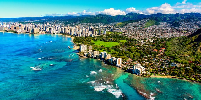 The entire coastline of Honolulu, Hawaii, is shown here. On "American Dream Home," one man aimed to find a comfortable new place near Honolulu for his family and friends. 