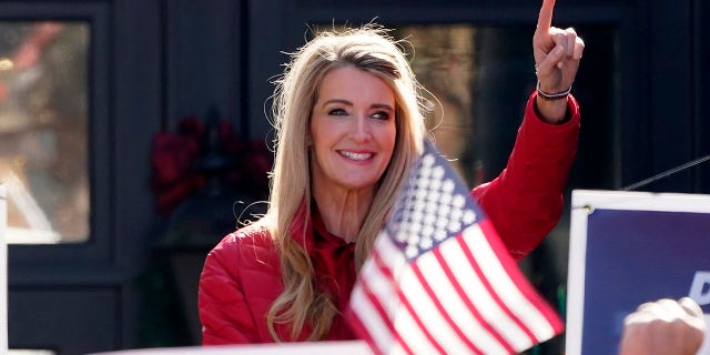Sen. Kelly Loeffler, R-Ga., gestures as she speaks during a campaign rally, Monday, Dec. 21, 2020, in Milton, Ga. (AP Photo/John Bazemore)