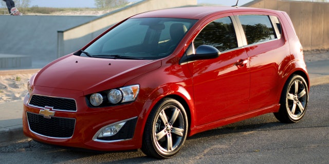 The Chevy Sonic features an exposed headlight design.