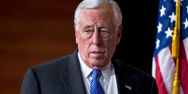 UNITED STATES - JANUARY 22: House Majority Leader Steny Hoyer, D-Md., arrives to speak during the House Democrats' news conference on the NATO Support Act before its consideration on the House floor on Tuesday, Jan. 22, 2019. (Photo By Bill Clark/CQ Roll Call)