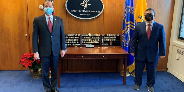Xavier DeGroat, a 30-year-old autism advocate, met with Health and Human Services Secretary Alex Azar in 2020 to talk about the stress the coronavirus pandemic is having on people with autism.