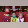 A social distance visit to Santa Clause 2020. Abby Joy, Elijah, and Bella Grace Tipton. Tipton Kids Tampa Florida Christmas 2020