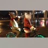 Santa and Rudolph on a bike ride before the big sleigh ride Kent