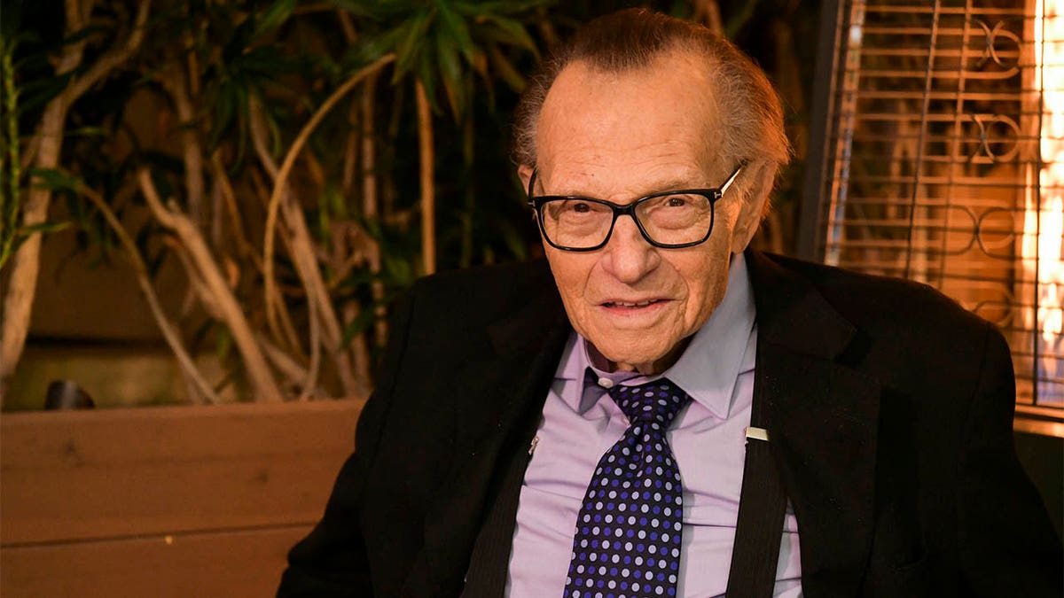 Larry King poses for portrait as the Friars Club and Crescent Hotel honor him for his 86th birthday at Crescent Hotel on November 25, 2019 in Beverly Hills, California. He died in January at age 87