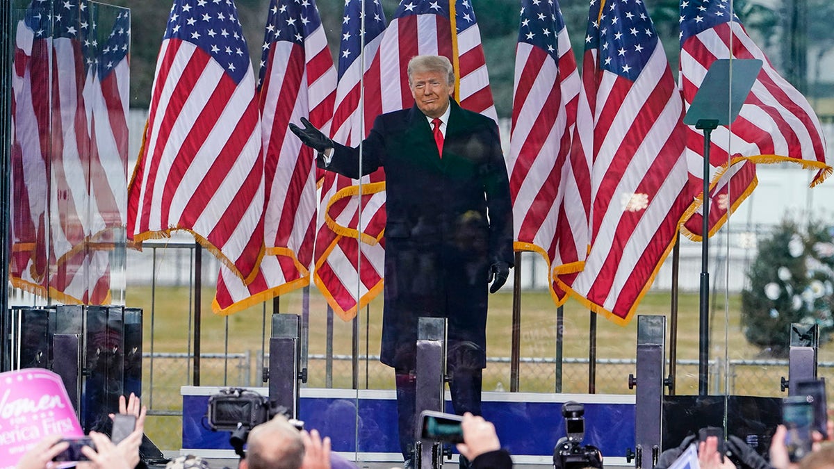 President Donald Trump arrives to speak at a rally Wednesday, Jan. 6, 2021, in Washington.