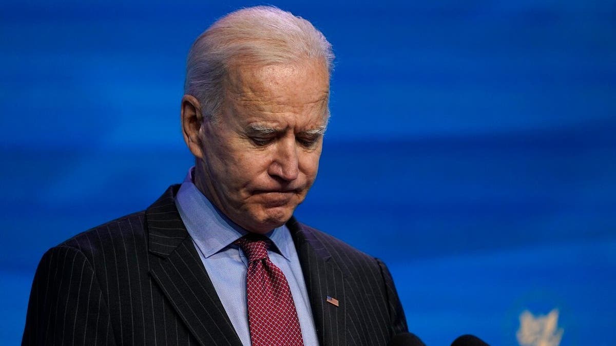 President-elect Joe Biden speaks during an event at The Queen theater in Wilmington, Del