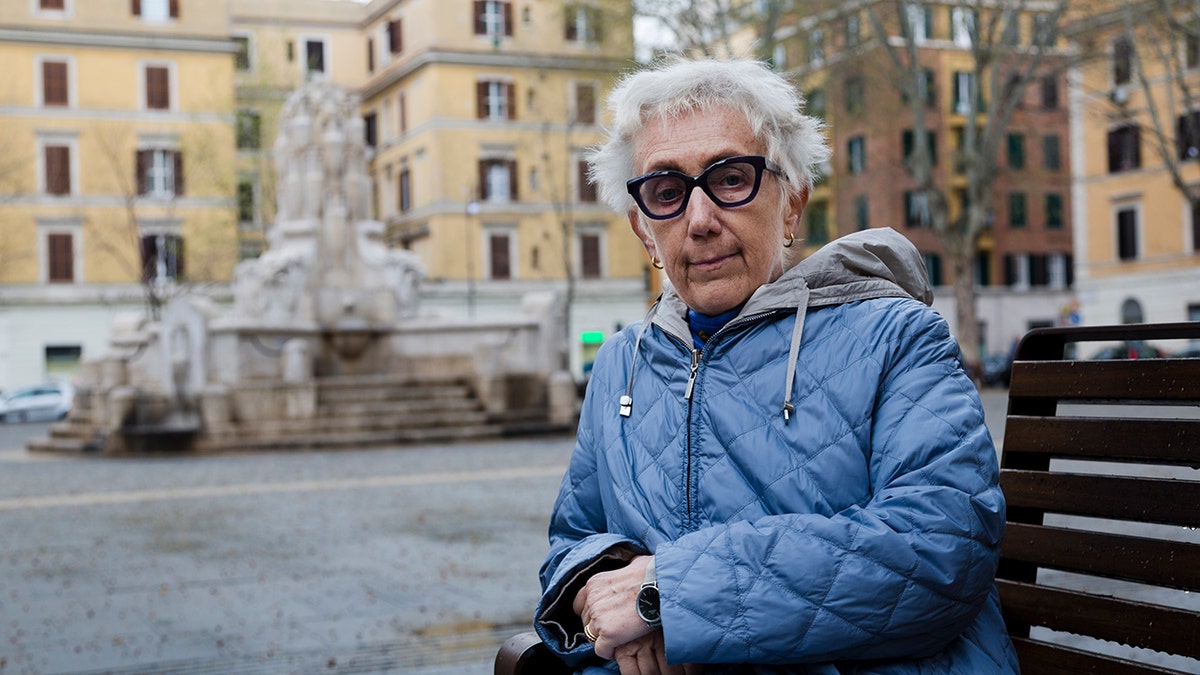 FILE - In this March 26, 2019 file photo, Lucetta Scaraffia, founder of the all-female editorial board Vatican's women's magazine, "Women Church World", poses for portraits after an interview with the Associated Press in Rome. (AP Photo/Domenico Stinellis, file)