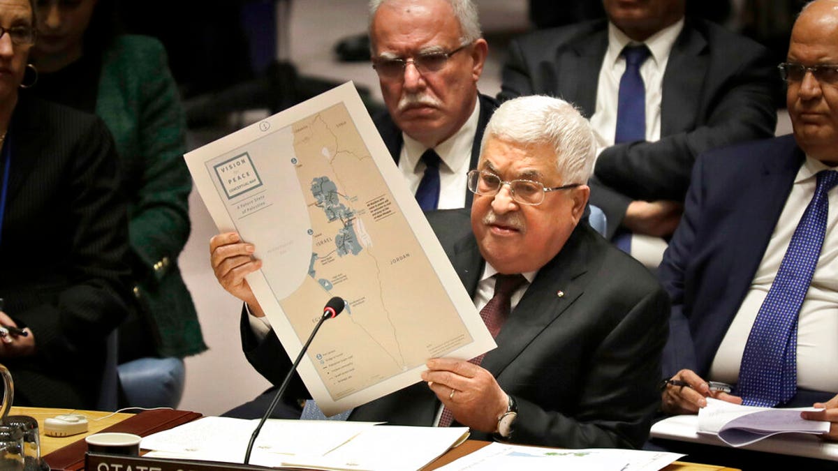 FILE: Palestinian President Mahmoud Abbas speaks during a Security Council meeting at United Nations headquarters