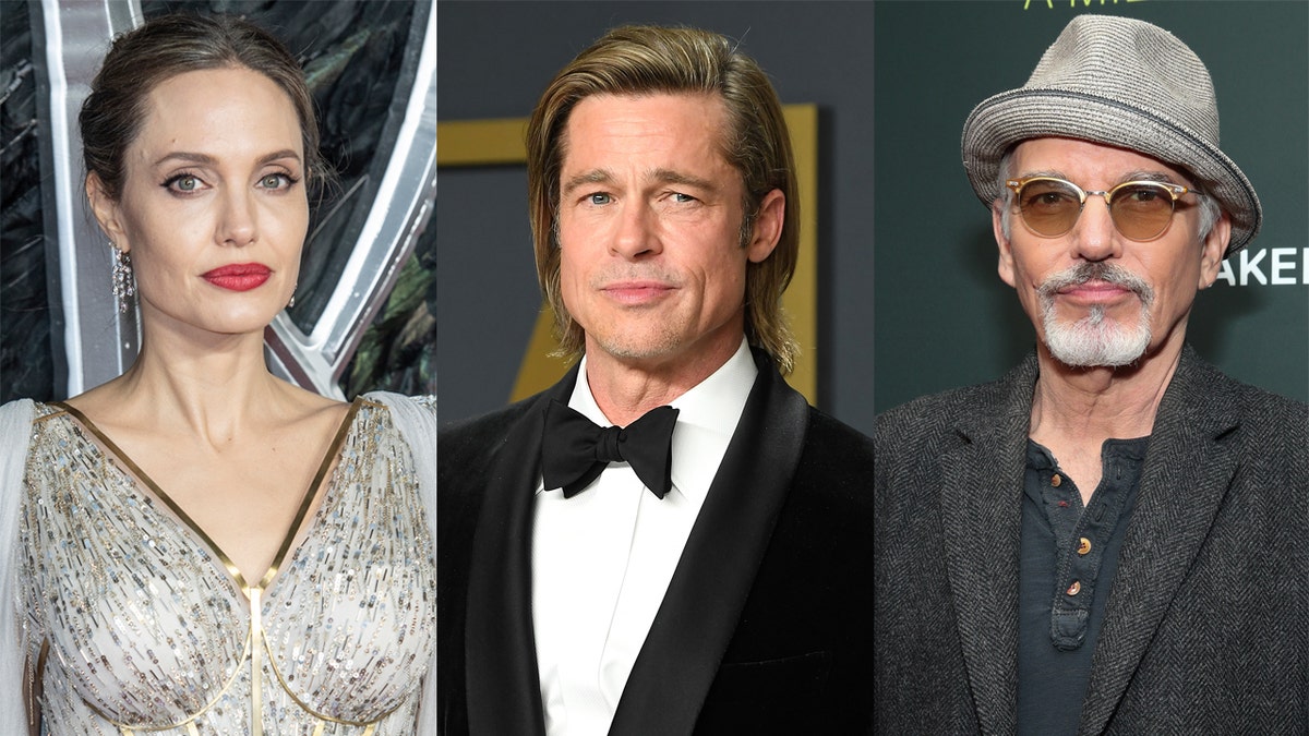 Angelina Jolie (left) dated Billy Bob Thornton (right) before later marrying Brad Pitt (center).