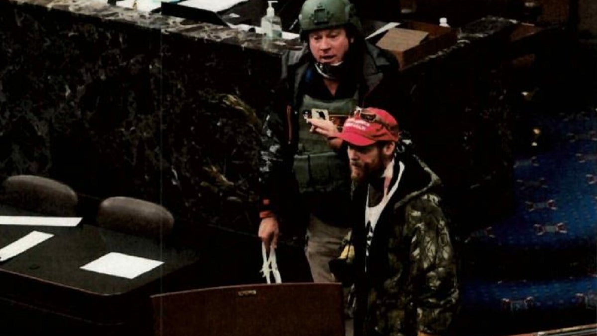 Larry Rendell Brock, 53, was arrested after his ex-wife turned him into the FBI after recognizing his image from photos taken of the Jan. 6 riot inside the U.S. Capitol building.