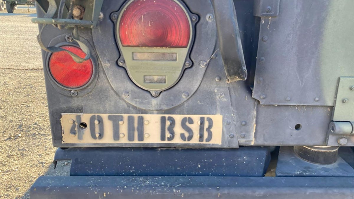 The Humvee's Battalion number, 40TH BSB, can also be seen on the vehicle.