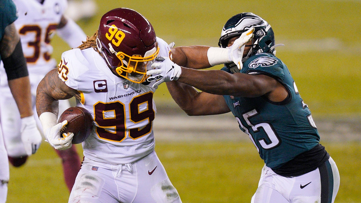 Chase Young recovers a loose snap