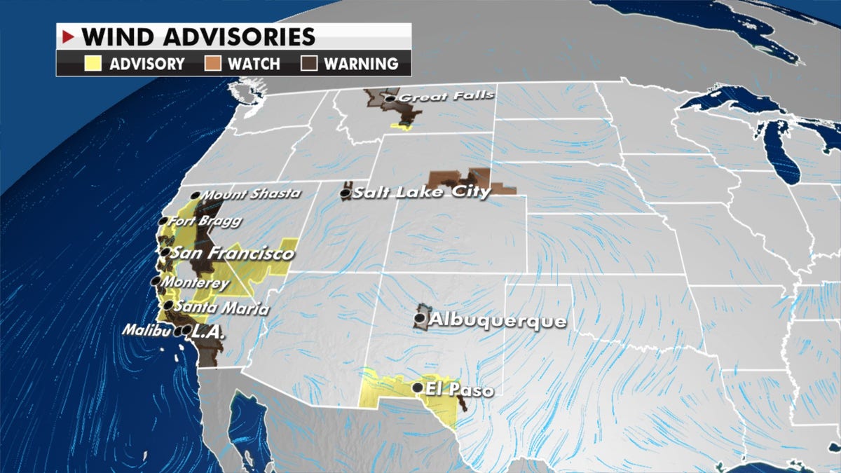 Wind advisories have been issued. (Fox News)