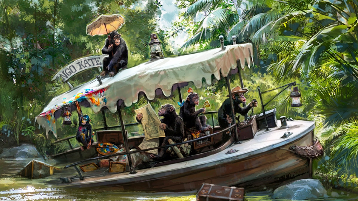 An illustration published by Disney Parks Blog of a new scene in the works at the Jungle Cruise ride.