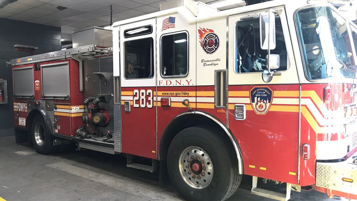 An FDNY fire truck in Brooklyn. 