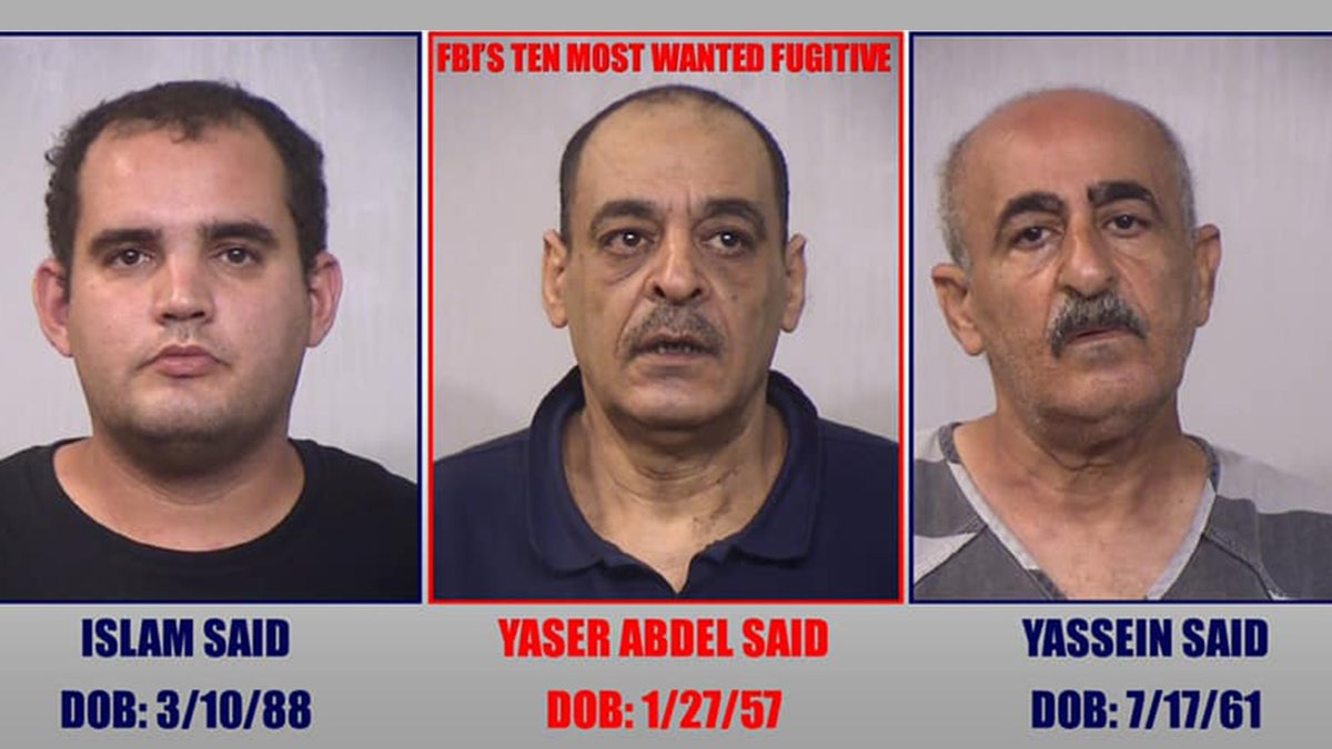Mugshots of Yaser Said, his son and brother