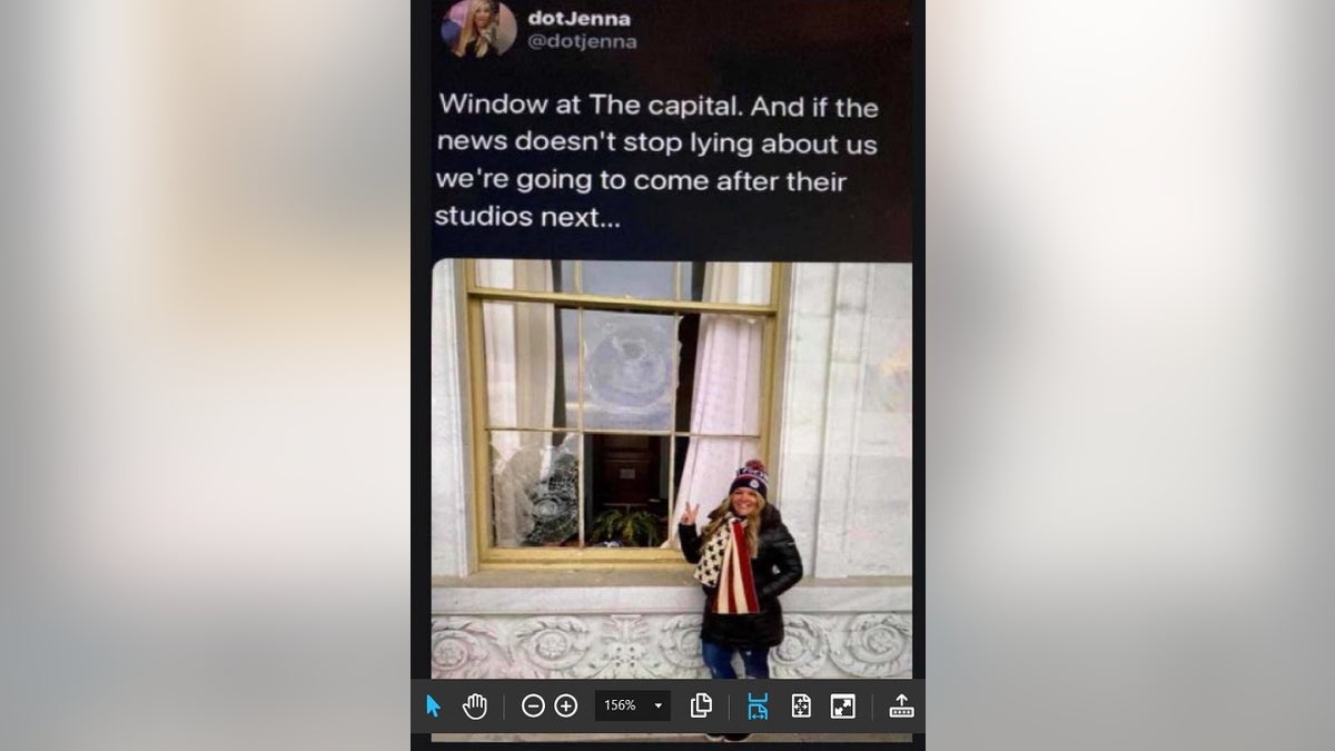 Jennifer "Jenna" Ryan, 50, is charged with entering the Capitol during the Jan. 6 insurrection. Ryan, a Texas real estate broker, went viral after taking a private jet to Washington, D.C., to attend President Trump’s "Stop the Steal" rally.