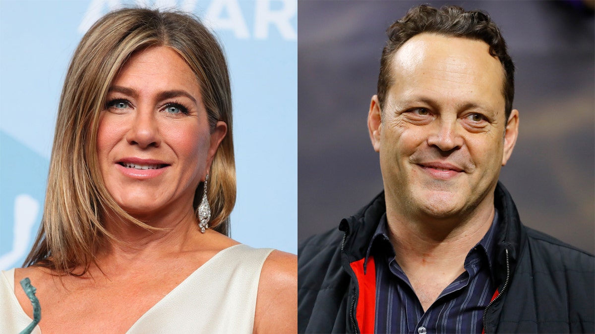 Jennifer Aniston (left) dated Vince Vaughn, who co-starred with her in 'The Break-Up.'