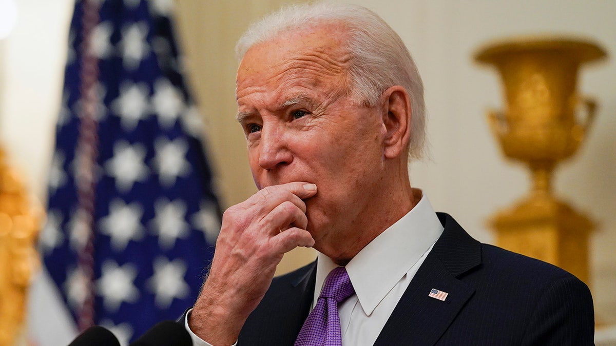 Joe Biden speaks to press in Washington