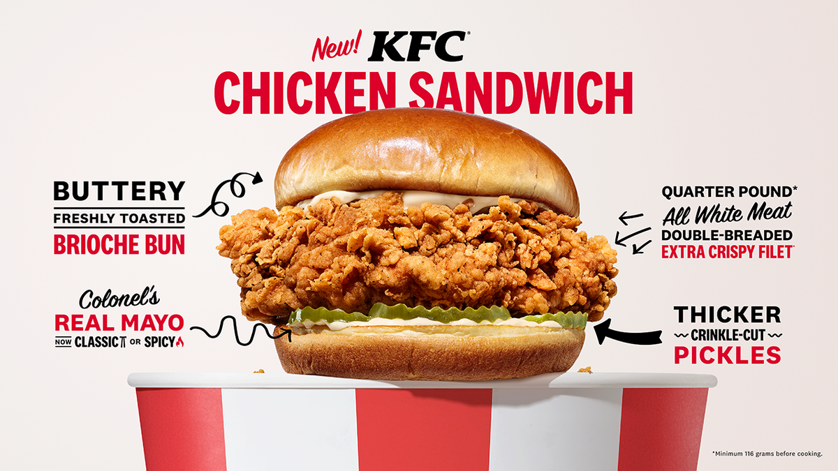 KFC had earlier acknowledged that its new sandwich was developed after learning its then-current offering "wasn't the one to beat."