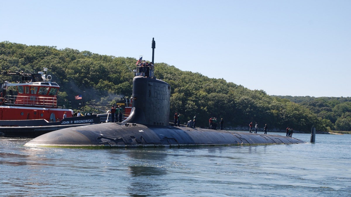 The attack submarine USS Virginia departs Naval Submarine Base New London en route to Portsmouth Naval Shipyard in Kittery, Maine in 2010 - file photo.