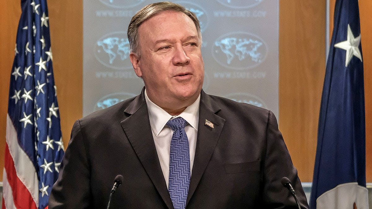 Mike Pompeo speaks during a news conference at the State Department in Washington, D.C., U.S., on Thursday, March 5, 2020. Alex Wroblewski/Bloomberg via Getty Images