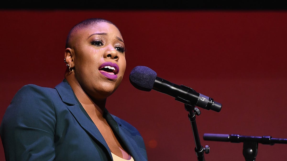 Symone Sanders speaks onstage during Global Citizen Week: At What Cost? at The Apollo Theater on Sept. 23, 2018, in New York City. 