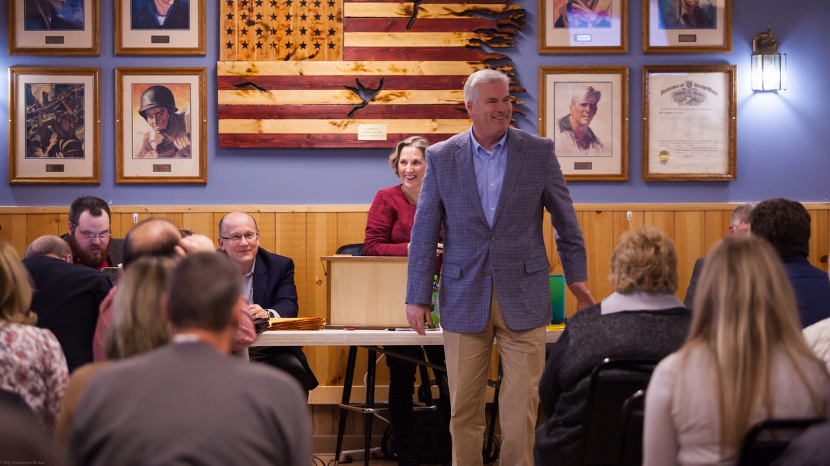 Rep. Tom Emmer of Minnesota, the chair of the National Republican Congressional Committee, on the campaign trail.