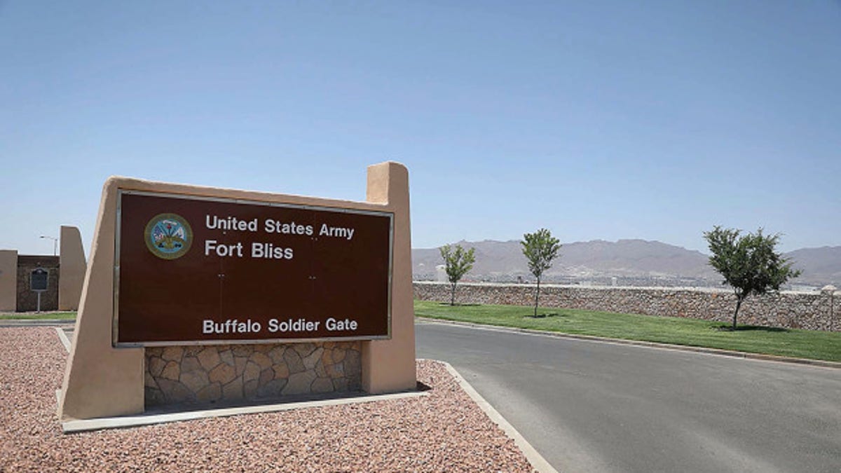 An entrance is seen at Fort Bliss in Texas. (Getty Images)