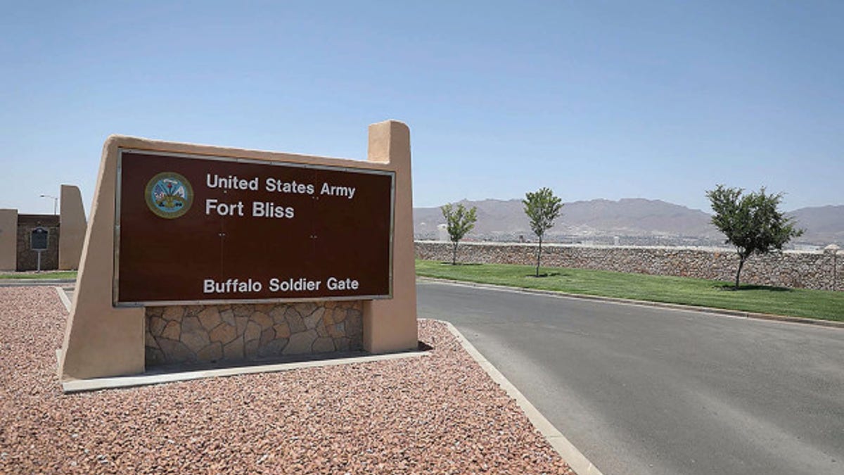 An entrance is seen at Fort Bliss in Texas. (Getty Images)