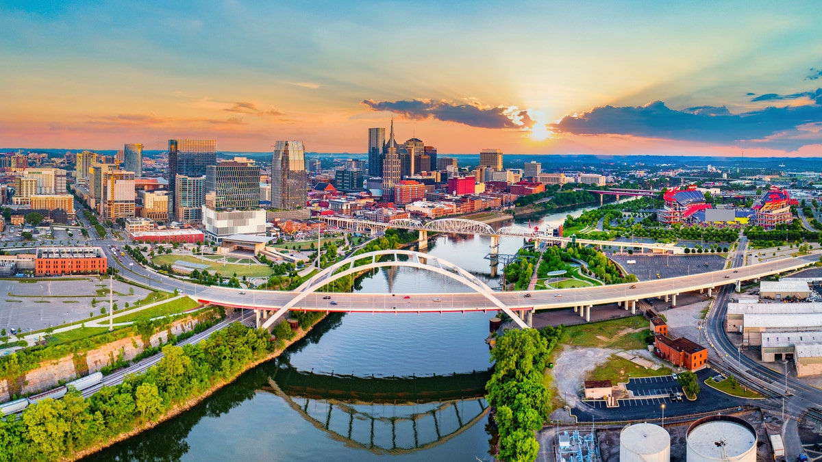 Nashville Tennessee TN Drone Skyline Aerial Panorama