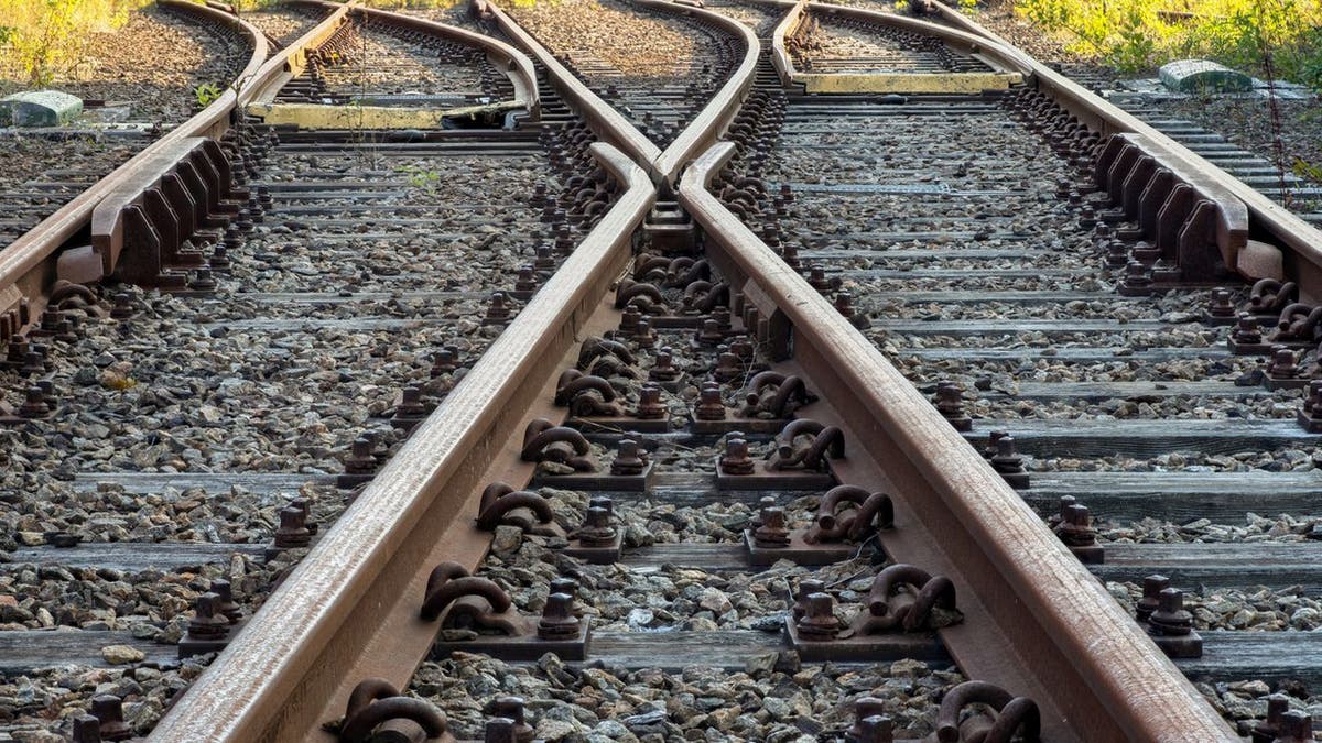 File photo of railroad train tracks