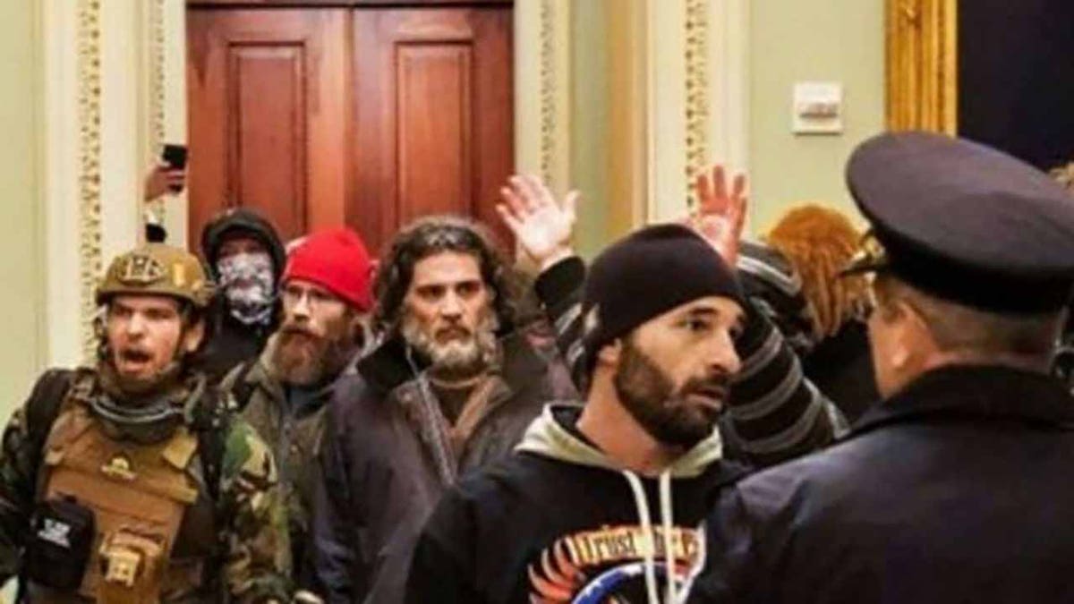 Pezzola seen inside the U.S. Capitol on Jan. 6. (Justice Department)