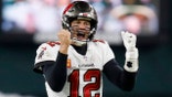 Tampa Bay Buccaneers quarterback Tom Brady reacts after winning the NFC championship NFL football game against the Green Bay Packers in Green Bay, Wis., Sunday, Jan. 24, 2021. The Buccaneers defeated the Packers 31-26 to advance to the Super Bowl. (AP Photo/Matt Ludtke)