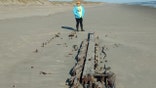 The shipwreck emerged from the sands of Ocracoke Island.