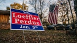 ROME, GA - JANUARY 03: A U.S. Senate campaign sign for Republican candidates Sens. Kelly Loeffler and David Perdue are shown on January 3, 2021 in Rome, Georgia. In the lead-up to the January 5 run-off election, candidates continue to focus on early voting efforts across the state of Georgia. (Photo by Brandon Bell/Getty Images)